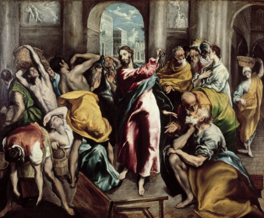 El Greco, Tempelreinigung - El Greco, Cleaning of the Temple - El Greco, Jesus chassant les marchands..
